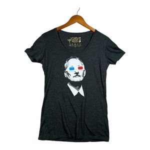 Women's Chive Bill Murray T-Shirt Rare Out Of Print Chive Tees Deep Gray sz L
